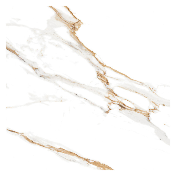 Porcelanato Marmorizado Polido Borda Reta Interno 71x71cm Max Calacata Oro Lux P71252 Artens - Imagem 2